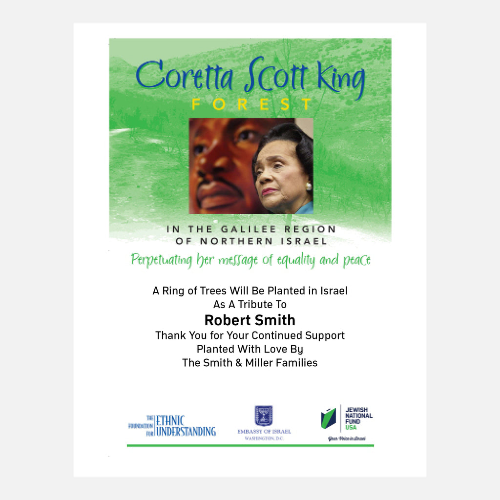 Coretta Scott King Forest Certificate