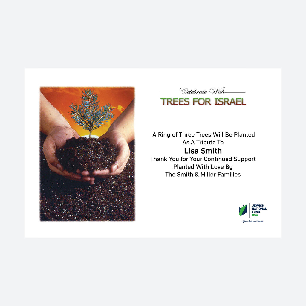 Celebrate with Trees for Israel Certificate