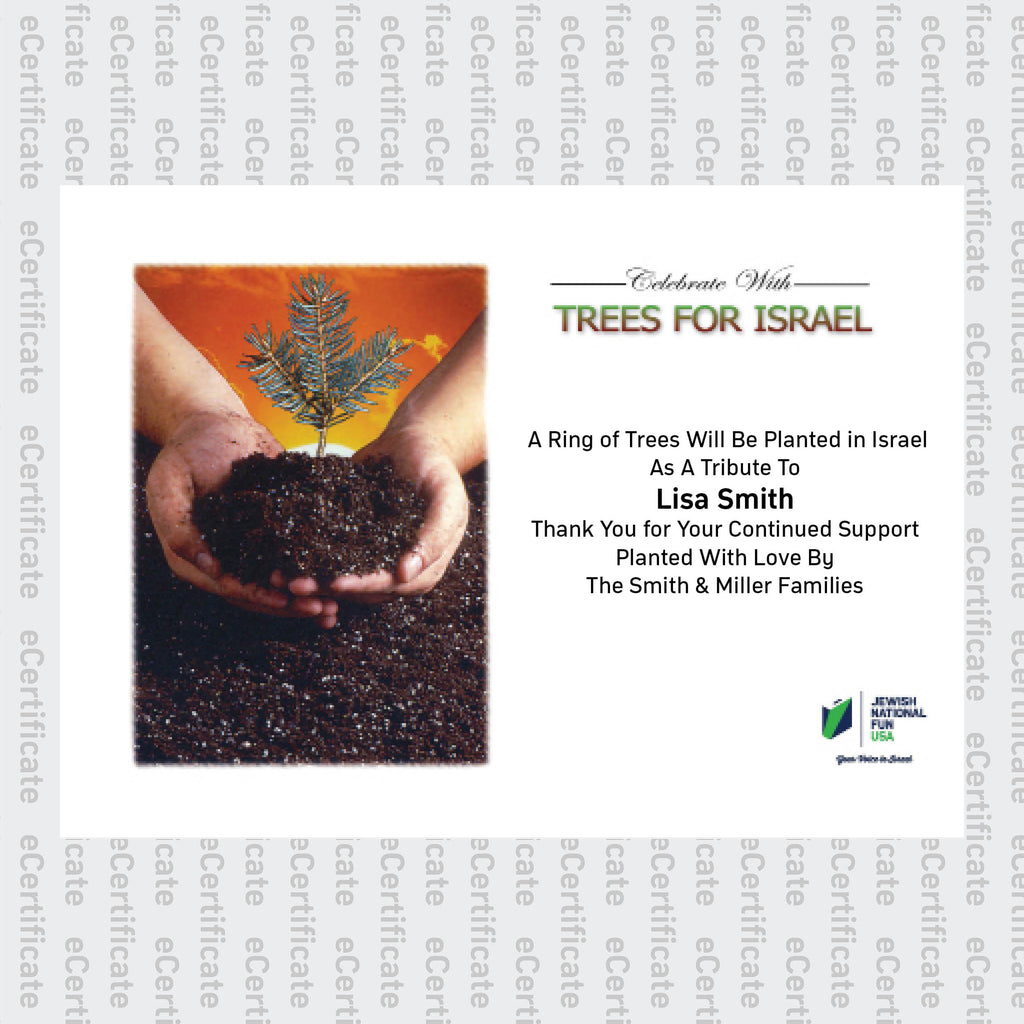Celebrate with Trees for Israel E-Certificate