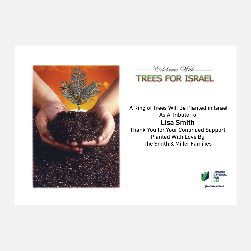 Celebrate with Trees for Israel Certificate