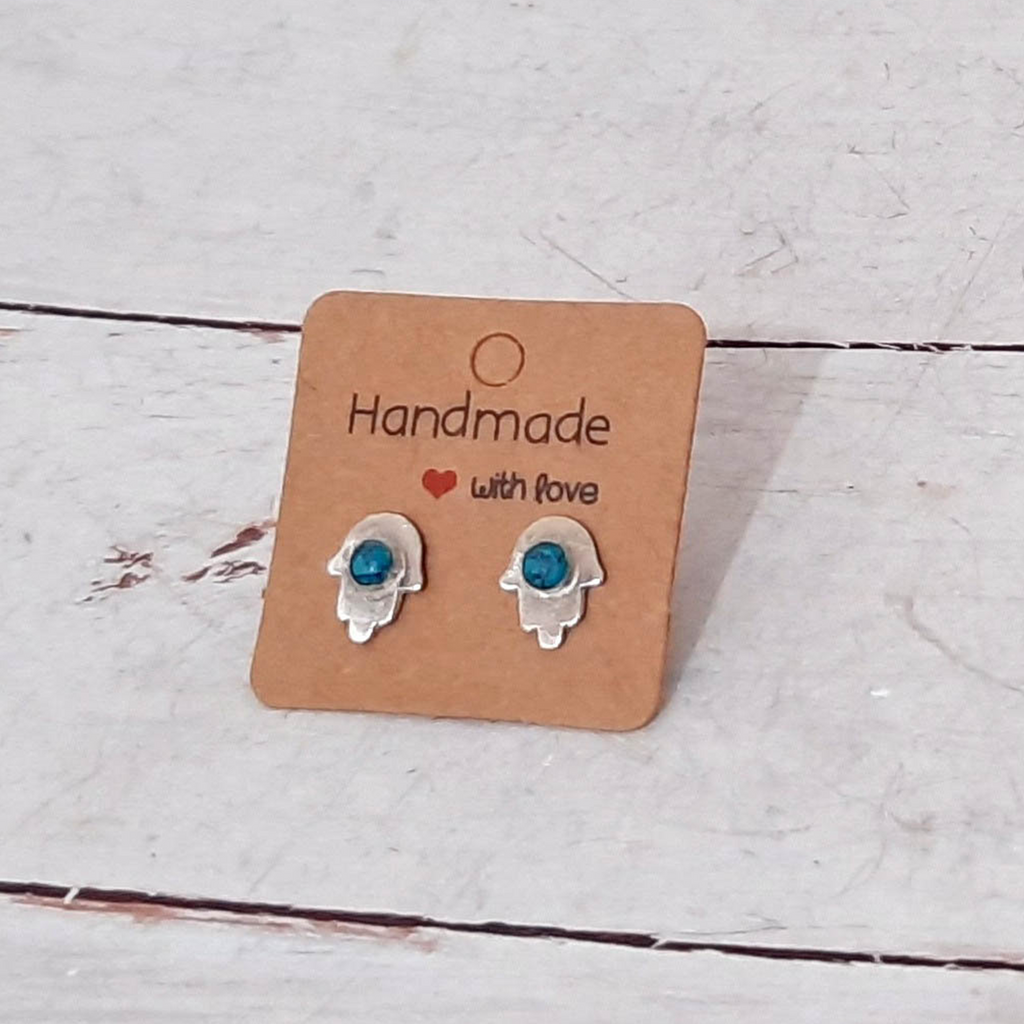 Inlaid Hamsa Earrings