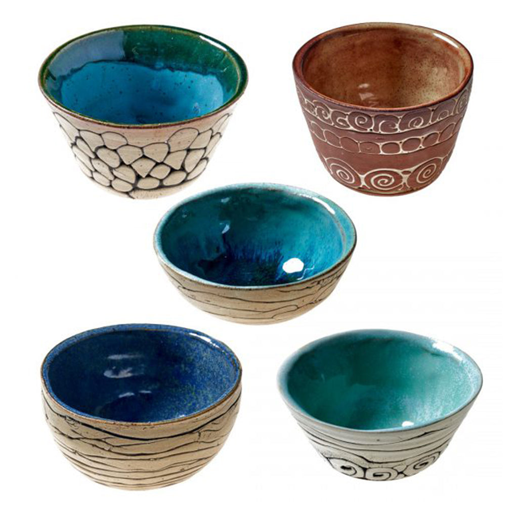 Set of 5 Small Handmade Ceramic Bowls